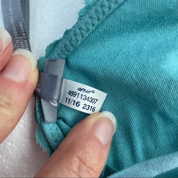 Aerie Lace Racerback Bralette, Green Medium - Picture 7 of 7